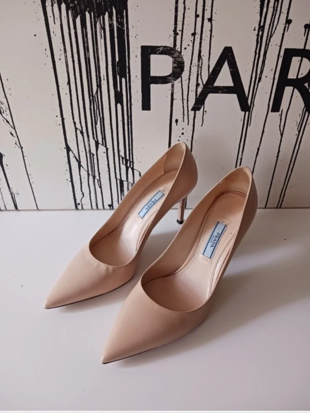 Prada Beige Pointed-Toe Women's Pumps Size 37.5